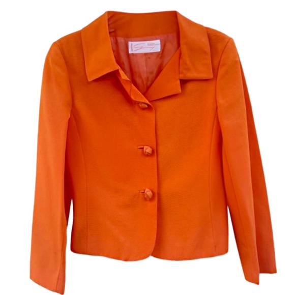Vintage Genny Orange Skirt and Jacket Suit Size Vintage Fits Size Small - Picture 4 of 12